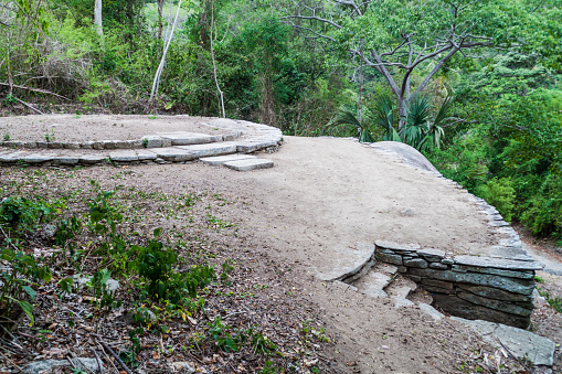 Restos de una casa de indígenas Kogi en el Parque Nacional Tayrona, Colombia photo