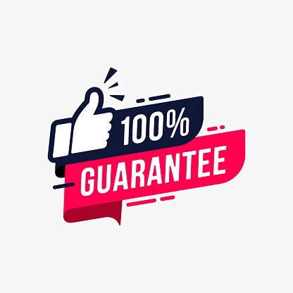 Guarantee 100 percent label sign for banner promotion vector illustration