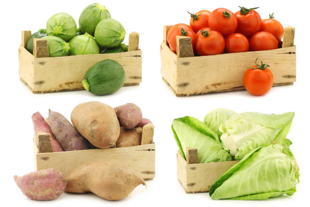 istock Fresh cooking vegetables in a wooden crate 1311460073