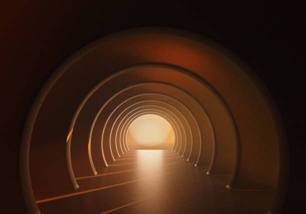 istock bright circular light at the end of the tunnel 1311461546