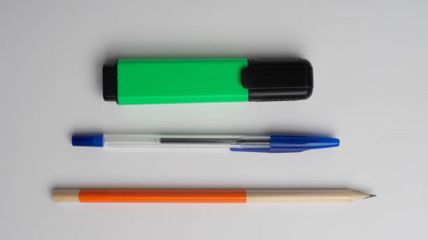 istock Graphic pencil, ballpoint pen and permanent marker on white background 1311470780