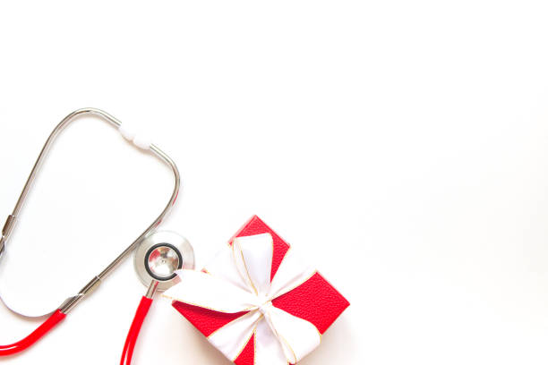 istock Medical stethoscope and present box 1311472422