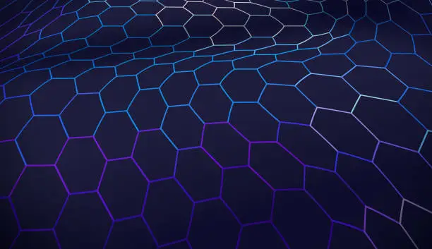 Vector illustration of Hexagon Waves Background