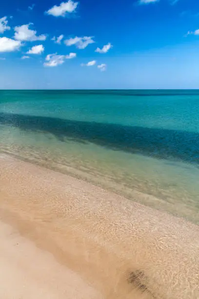 Beach and blue sea on La Guajira peninsula, Colombia