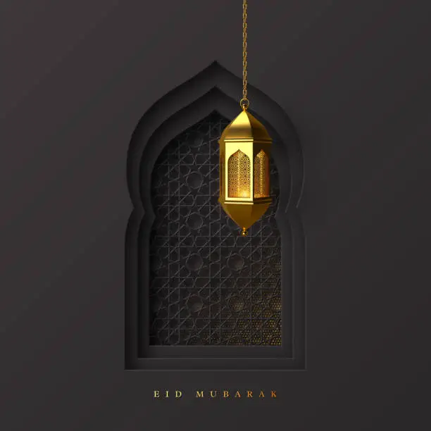 Vector illustration of Eid Mubarak greeting background.