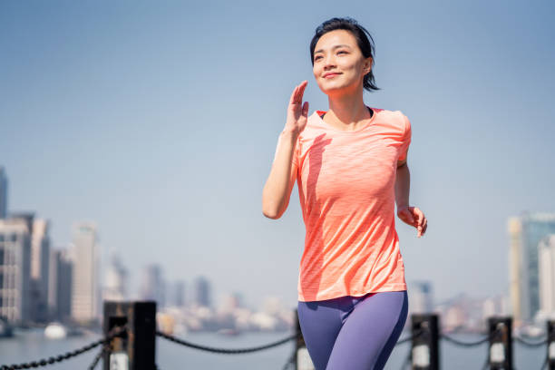 Female running in the city
