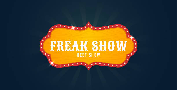 Freak Show sign. Circus retro banner signs, vintage. Freak Show banner. Vector illustration Freak Show sign. Circus retro banner signs, vintage. Freak Show banner. Vector illustration traveling carnival stock illustrations