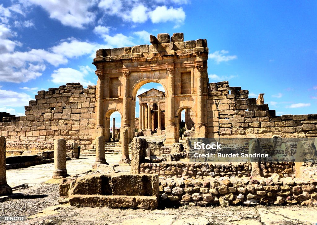Ruins of Sbitla Old Unesco patrimoin Meknes Stock Photo