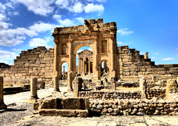 Ruins of Sbitla Old Unesco patrimoin meknes stock pictures, royalty-free photos & images