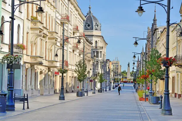 The longest street in the city of Lodz.