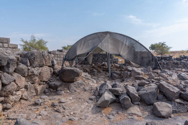 istock Ancient dwellings at Korazim National Park. 1311488033