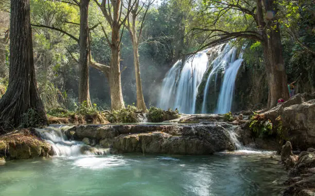 Cascadas de Chiflón, a beautiful waterfall in the park. Mexico"t