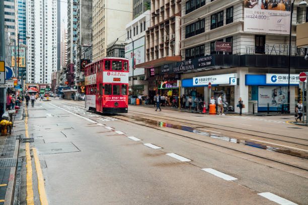 istock Hong Kong tram in Des Voeux Rd Central 1311497794