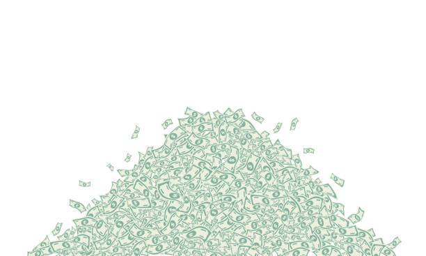 Big pile, mountain top, pyramid of paper money big pile, mountain top, pyramid of paper money. Vector illustration huge pile of money stock illustrations