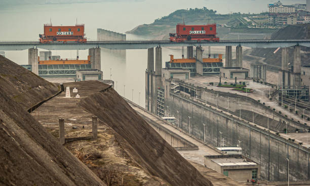 istock Upper part with entry point into ship lift at Three Gorges Dam, China. 1311499469