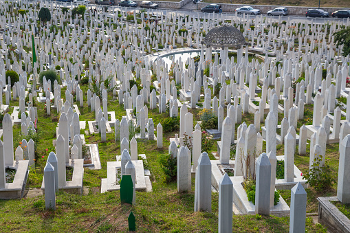 Muslim cemetery on the hills of Sarajevo, Bosnia and Herzegovina