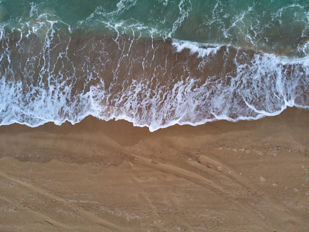 istock aerial view from drone on stormy sea and coast 1311501884