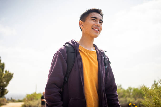 istock Asian Man Hiking California Hills 1311502170