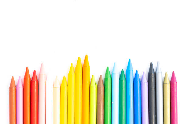 istock Colored pencils isolated on white background with copy space on top 1311503249