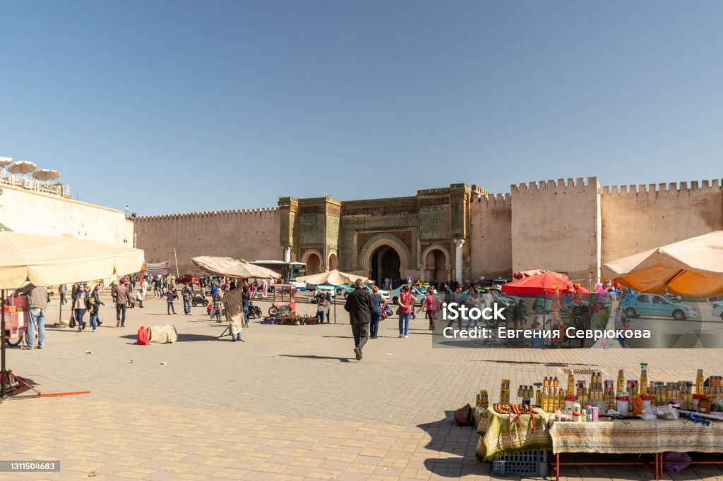 Place El Hedim and Bab Mansour, Meknes, Morocco Morocco Stock Photo