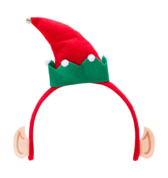 Elf Headband Elf Hat Headband Christmas Costume Cut Out. headwear stock pictures, royalty-free photos & images