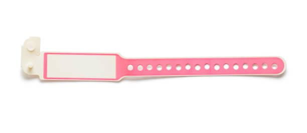 Pink Hospital Bracelet Plastic Pink Hospital Identification Bracelet Band Cut Out. hospital card stock pictures, royalty-free photos & images