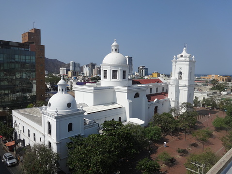 The Basilica Cathedral of Sagrario and San Miguel is a Renaissance-style Catholic temple located in the historic center of Santa Marta