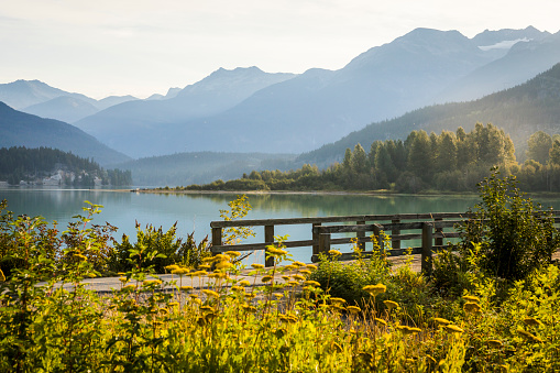 Quiet morning at Green lake in Whistler, BC, Canada.