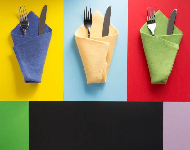 istock Kitchenware at abstract colorful background. Kitchen utensil on paper texture 1311516528