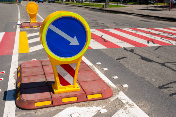 istock plastic car sign on the road 1311516848