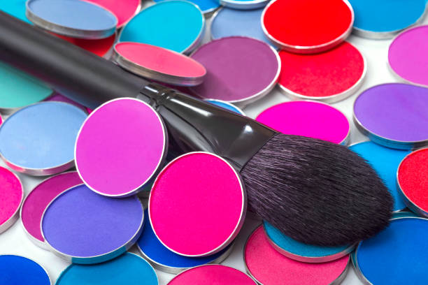 istock Makeup brush and eye shadow close up.  Tool for makeup artist. 1311519441