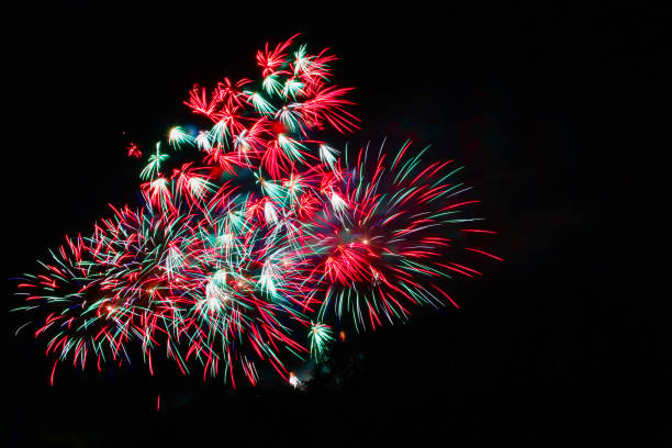 istock Red and green 4th of July fireworks 1311521519