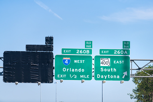 Interstate traffic heading to Houston, Texas, USA