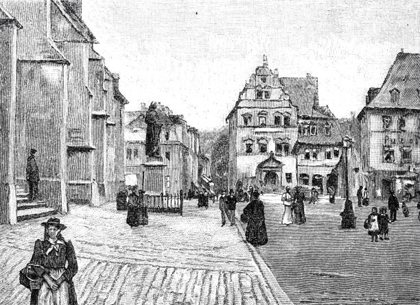 istock Weimar, Herderplatz at the Stadtkirche, monument of Johann Gottfried Herder 1311526304