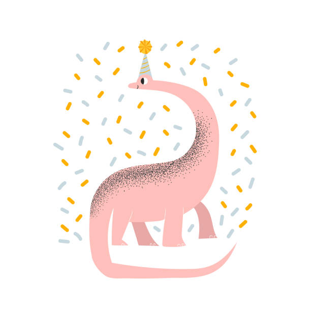 Cute dino. Dinosaur character vector illustration in cartoon style. Baby design for birthday invitation or baby shower, poster and card. Cute dino. Dinosaur character vector illustration in cartoon style. Baby design for birthday invitation or baby shower, poster and card. Dinosaur on white background dinosaur birthday stock illustrations