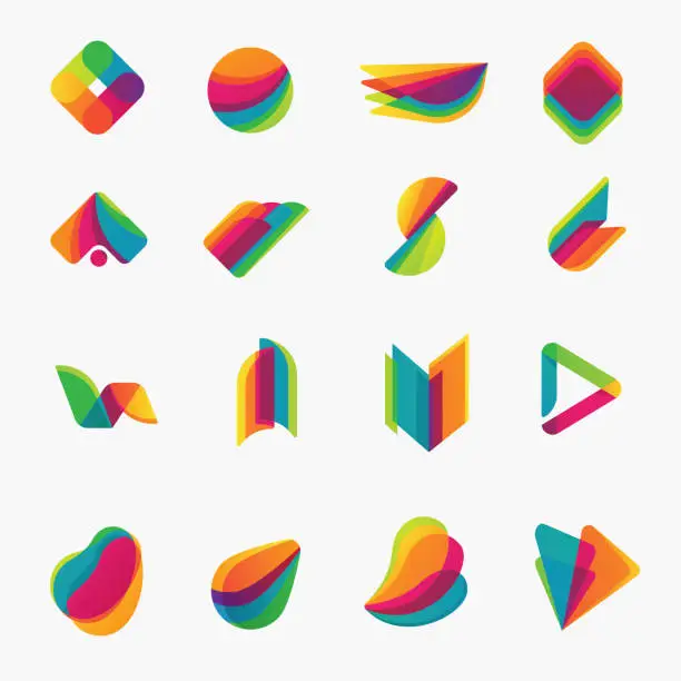 Vector illustration of Abstract retro logos