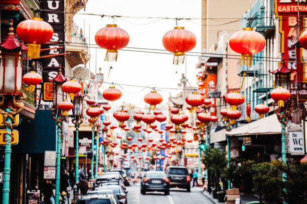 чайнатаун, сан-франциско - chinatown san francisco chinatown san francisco county cityscape стоковые фото и изображения