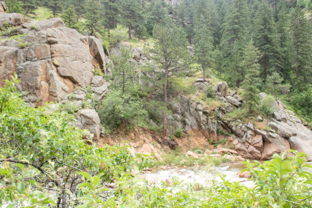 cascate di helen hunt cascate del colorado che scorrono ruscello estate 2019 - mountain peak long colorado mountain foto e immagini stock