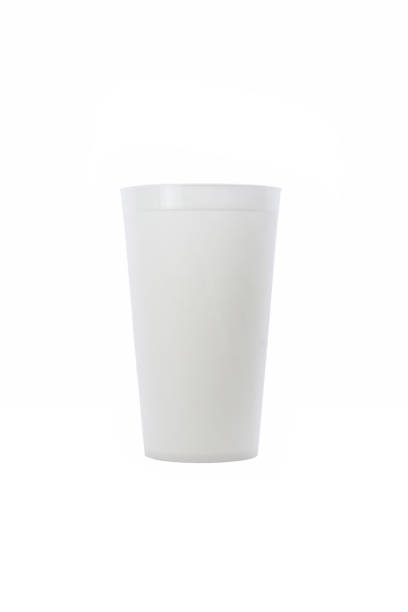 White plastic glass isolated on white background White plastic glass isolated on white background for mockup disposable cup stock pictures, royalty-free photos & images