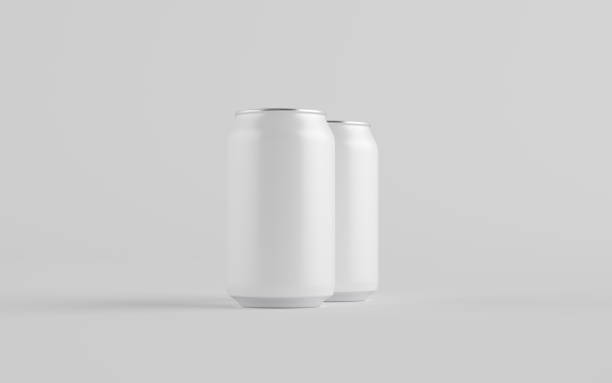 istock 12 oz. / 330ml Aluminium Can Mockup - Two Cans. Blank Label 1311546716