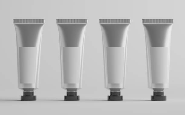 istock Aluminum Plastic Cosmetic / Paint Tube Mockup - Multiple Tubes. Blank Label 1311546730