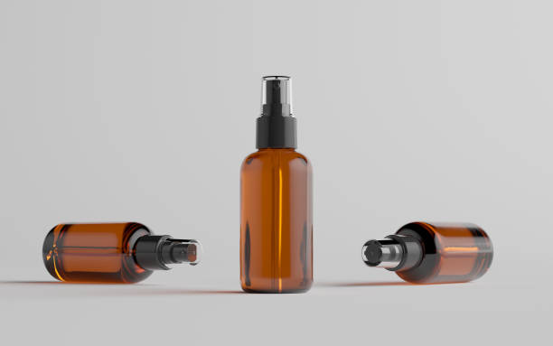 istock Amber Spray Bottle Mockup - Three Bottles 1311546752