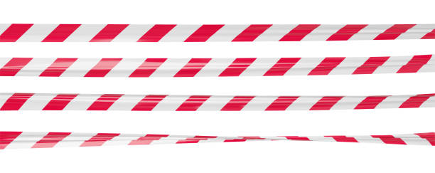 Realistic vector crime tape with white and red stripes. Warning ribbon. Realistic vector crime tape with white and red stripes. Warning ribbon markup stock illustrations