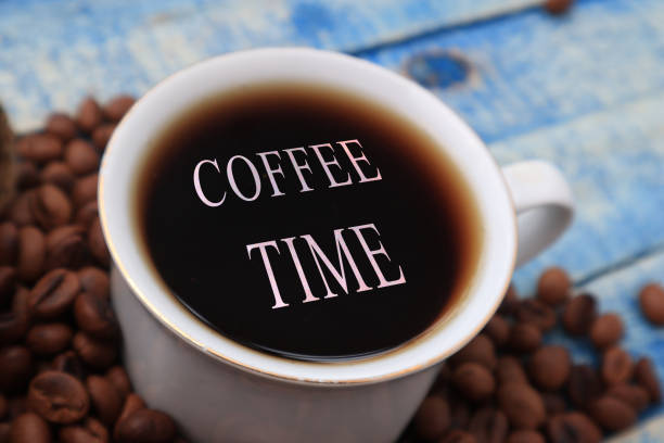istock Coffee Time Text Concept With Cup Of Coffee On The Table 1311560281