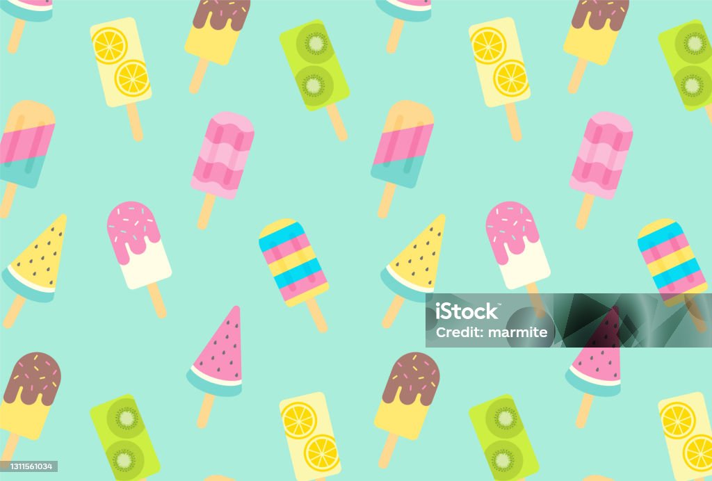 Seamless Pattern With Popsicles For Banners Cards Flyers Social Media  Wallpapers Etc Stock Illustration - Download Image Now - iStock