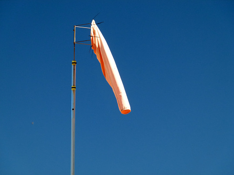 Wind sock showing direction and speed of wind