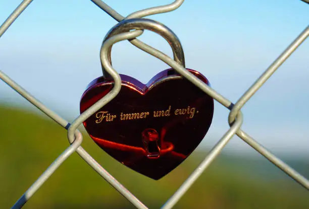 Forever and ever love lock in heart shape