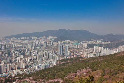 Scenery of hwangryeongsan Mountain Bongsudae beacons, Busan, South Korea, Asia.