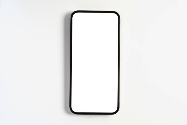 istock Mock up image of smart phone with blank screen isolated on white background. 1311575191