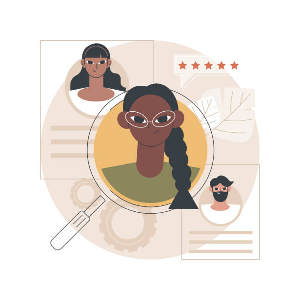 ilustrações de stock, clip art, desenhos animados e ícones de candidates abstract concept vector illustration. - human resources job search skill teaching
